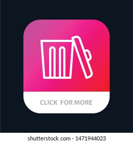 Ecology, Environment, Garbage, Trash Mobile App Button. Android and IOS Line Version