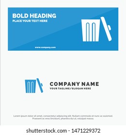 Ecology, Environment, Garbage, Trash SOlid Icon Website Banner and Business Logo Template. Vector Icon Template background