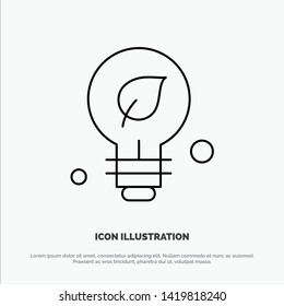 Ecology, Environment, Green, Idea Line Icon Vector