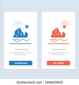 Ecology, Environment, Ice, Iceberg, Melting  Blue and Red Download and Buy Now web Widget Card Template