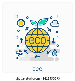 Ecology and Environment Icon Concept