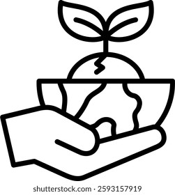 Ecology And Environment Icon Line Vector Illustration
