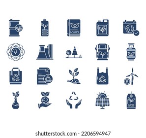 Ecology and environment icon set