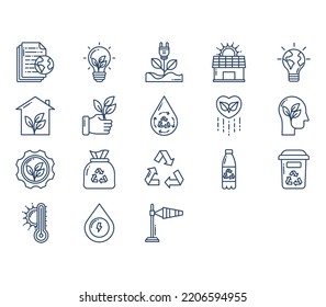 Ecología y conjunto de iconos de entorno