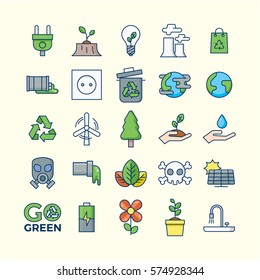 Ecology And Environment Icon Set