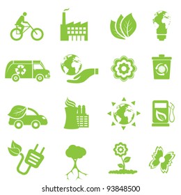 Ecology and environment icon set