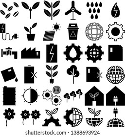 ecology environment icon set for ecosystem