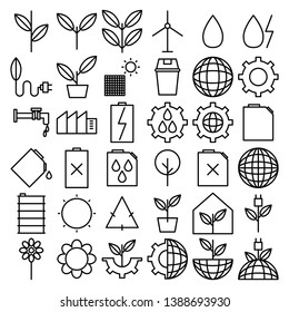 ecology environment icon set for ecosystem