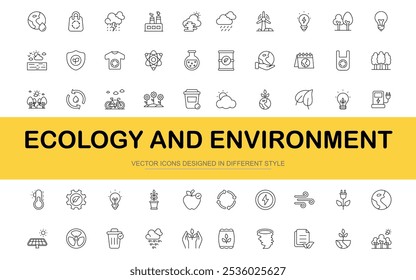 Ecology and environment icon set. Vector illustration in modern thin line style of computer graphics related icons.