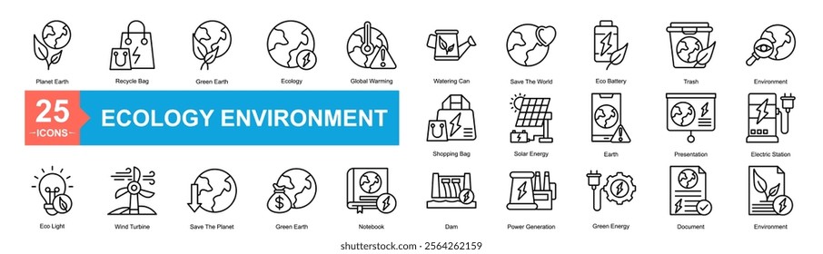 Ecology Environment Icon Sheet Planet Earth, Recycle Bag, Green Earth, Ecology, Global Warming, Watering Can, Save The World, Eco Battery, Trash, Environment, Electric Station, Eco Light, Wind Turbine