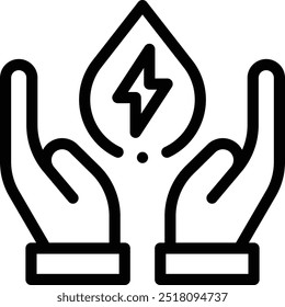 Icono de ecología y medio ambiente. Diseño De Estilo Lineal Delgado Aislado Sobre Fondo Blanco