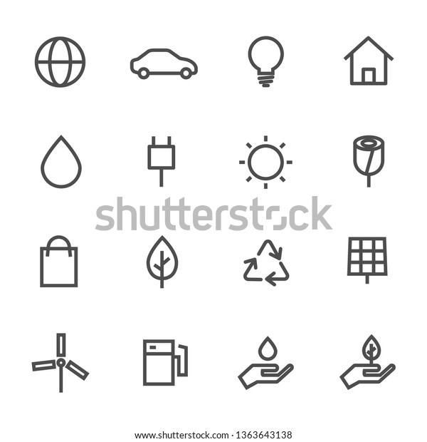 Ecology and Environment Icon Vector Illustration,\
Editable Stroke