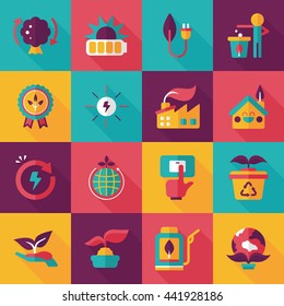 Ecology and environment icons set 
