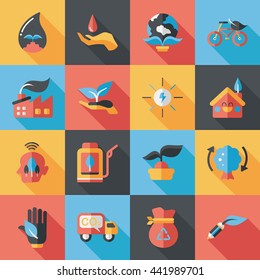 Ecology and environment icons set 