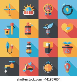 Ecology and environment icons set 