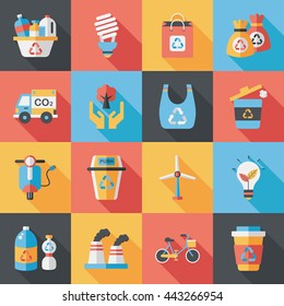 Ecology and environment icons set 