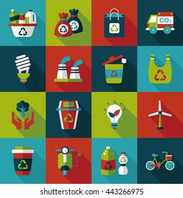 Ecology and environment icons set 