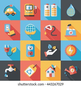 Ecology and environment icons set 
