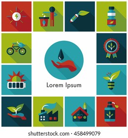 Ecology and environment icons set 