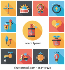 Ecology and environment icons set 