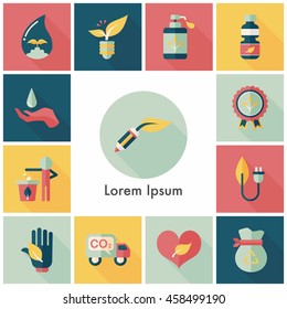 Ecology and environment icons set 