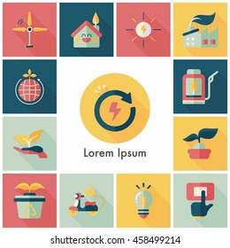 Ecology and environment icons set 