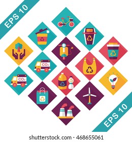Ecology and environment icons set 