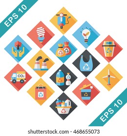 Ecology and environment icons set 