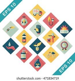 Ecology and environment icons set 