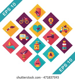 Ecology and environment icons set 