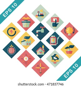 Ecology and environment icons set 