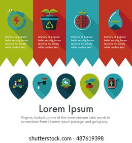 Ecology and environment icons set 
