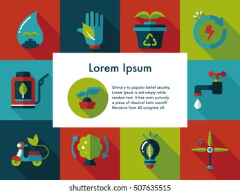 Ecology and environment icons set 