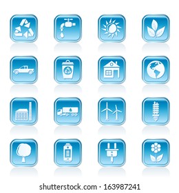 ecology and environment icons - vector icon set