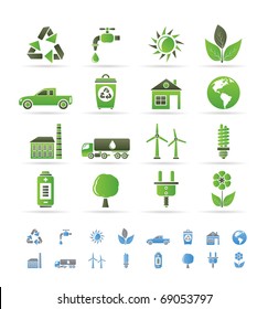 ecology and environment icons - vector icon set