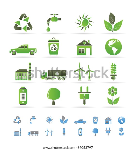 ecology and\
environment icons - vector icon\
set