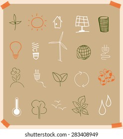 Ecology and environment Icons. Vector illustration.