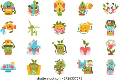 Ecology And Environment Illustrations Vector Illustration. Illustration symbol design template for web mobile UI element.
