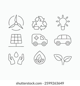 Ecology and Environment Line Icon Vector art illustration.