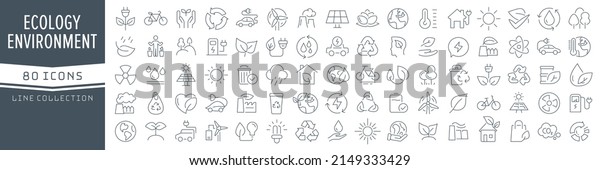 Ecology and environment line icons collection. Big
UI icon set in a flat design. Thin outline icons pack. Vector
illustration EPS10
