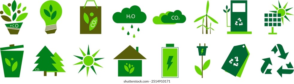 Ecology and environment linear icons set. Set of eco related line icons.