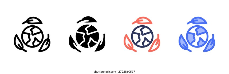 Conjunto De Ícones De Estilo Múltiplo De Ecologia E Ambiente