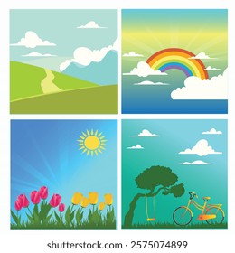 Ecology and environment natural landscape .World Happy earth Vector illustration design.