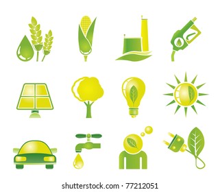 Ecology, environment and nature icons - vector icon set