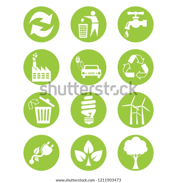Ecology,\
Environment and nature icons. vector icon\
set