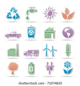 ecology and environment objects - vector illustration
