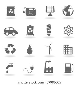 Ecology and environment related icon set