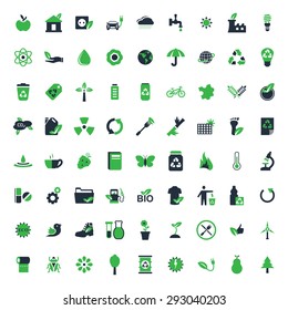 Ecology and environment vector icons set