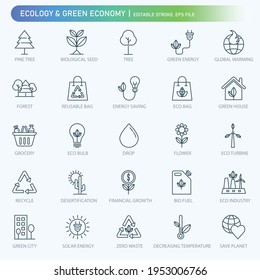 Ecology, environmental editable stroke icon for your website, logo, app, UI, product print. ecology flat Silhouette vector illustration icon. Editable stroke icons set