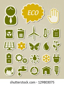 Ecology and environmental icons set